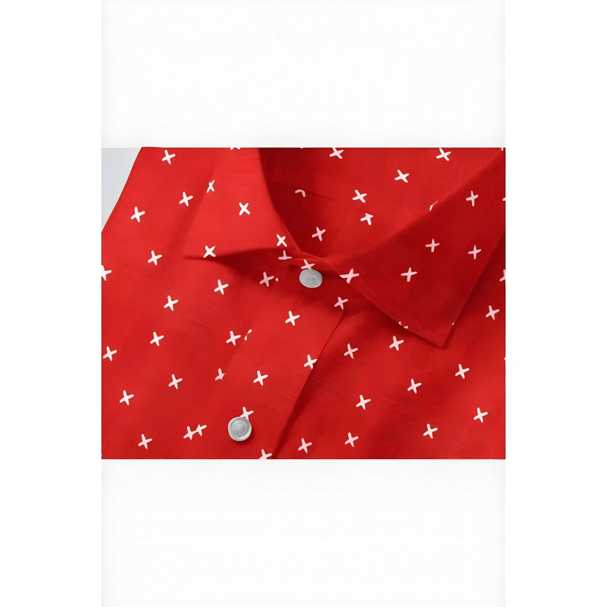Men's Cotton Blended Printed Full Sleeve Shirt (Red)
