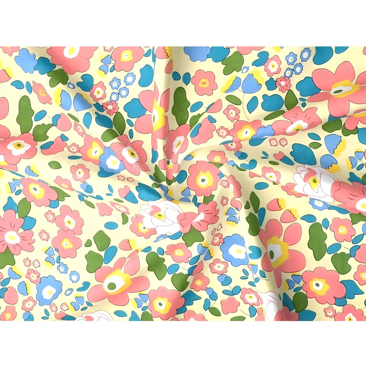 Cotton Blend Floral Printed Single Bedsheet with 1 Pillow Cover (Yellow)