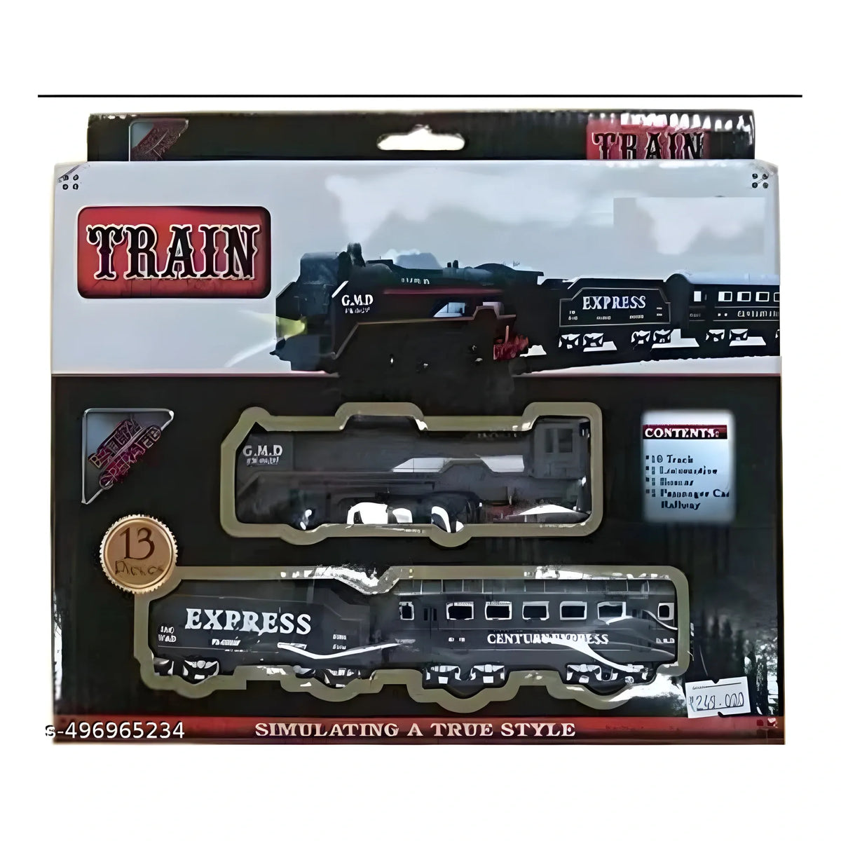 Plastic Amazing Musical Classic Toy Train 13Pcs Toy Set (Multicolor)