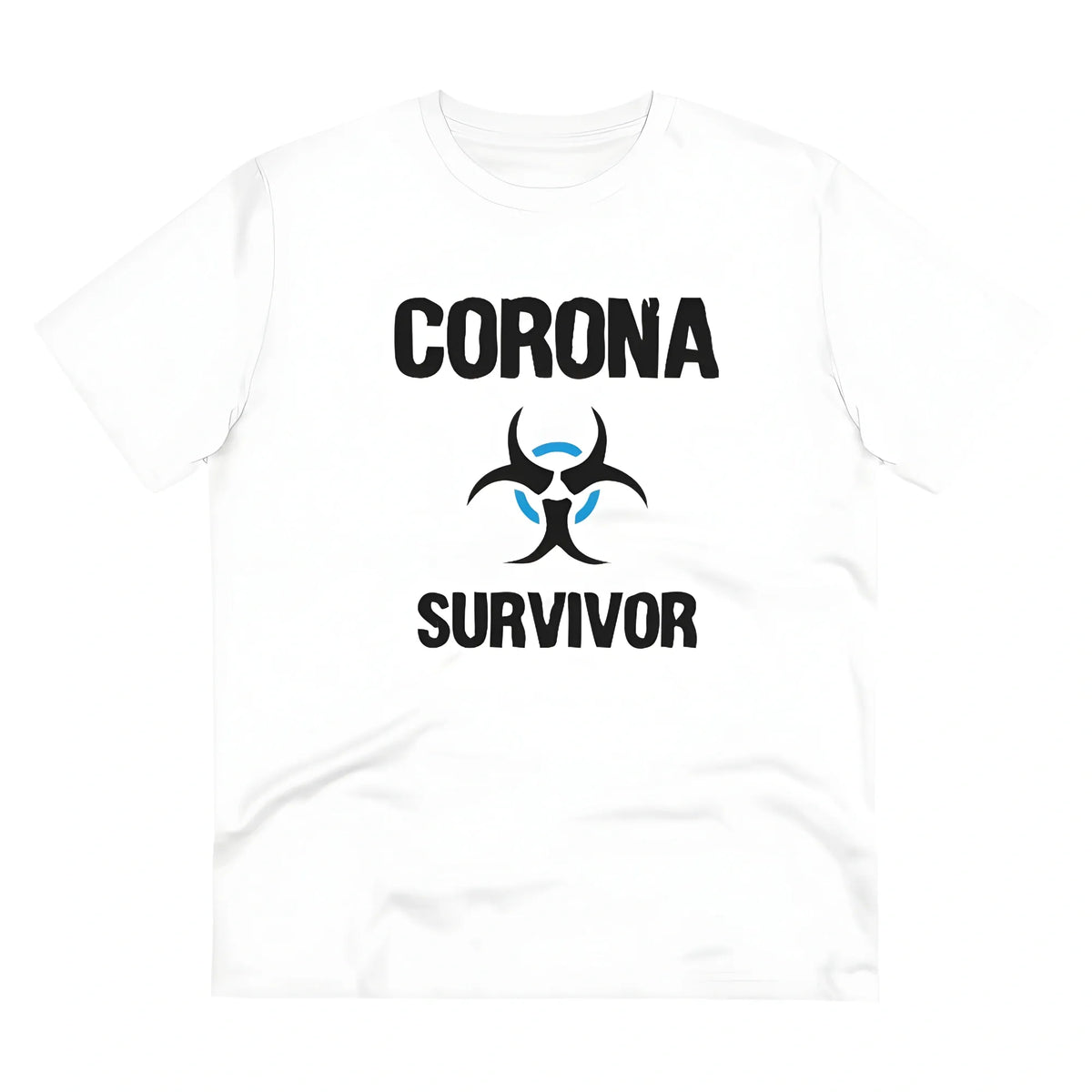 Men's PC Cotton Corona Survivor Printed T Shirt (Color: White, Thread Count: 180GSM)