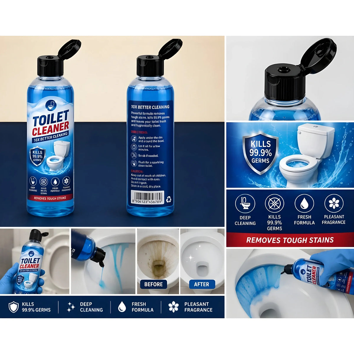 Pack of 2 Ultra Clean Toilet Cleaner Gel Bottles 100 ML