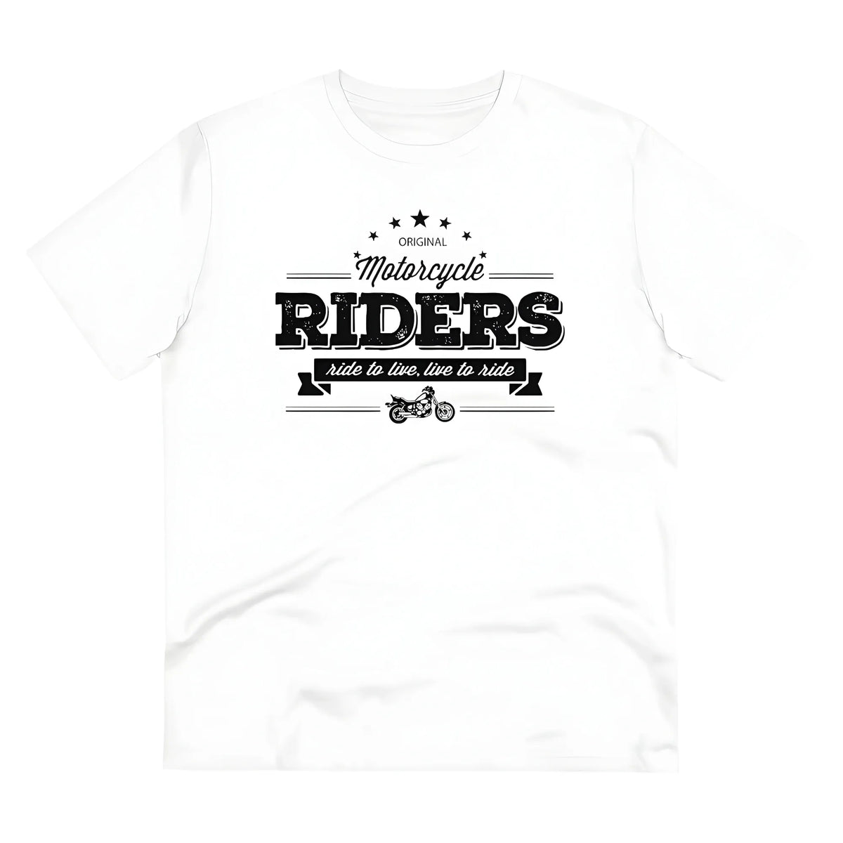 Men's PC Cotton Bike Ride Design Printed T Shirt (Color: White, Thread Count: 180GSM)