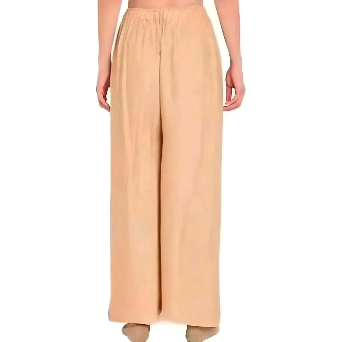 Women's Casual Rayon Solid Ankle Length Palazzo (Golden , Free Size)