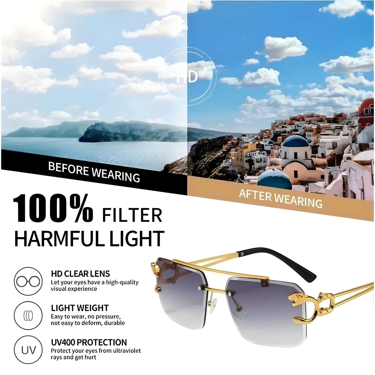 Classic Unisex UV400 Protection Sunglasses (MultiColor)