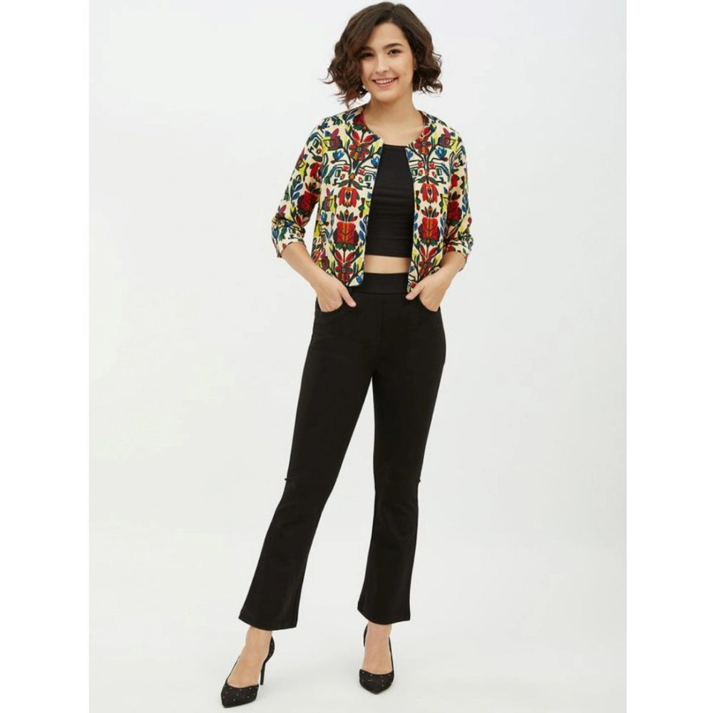 Women's Polyester Floral 3 4th Sleeves Shrug (multicolor) | Women Signature Collection