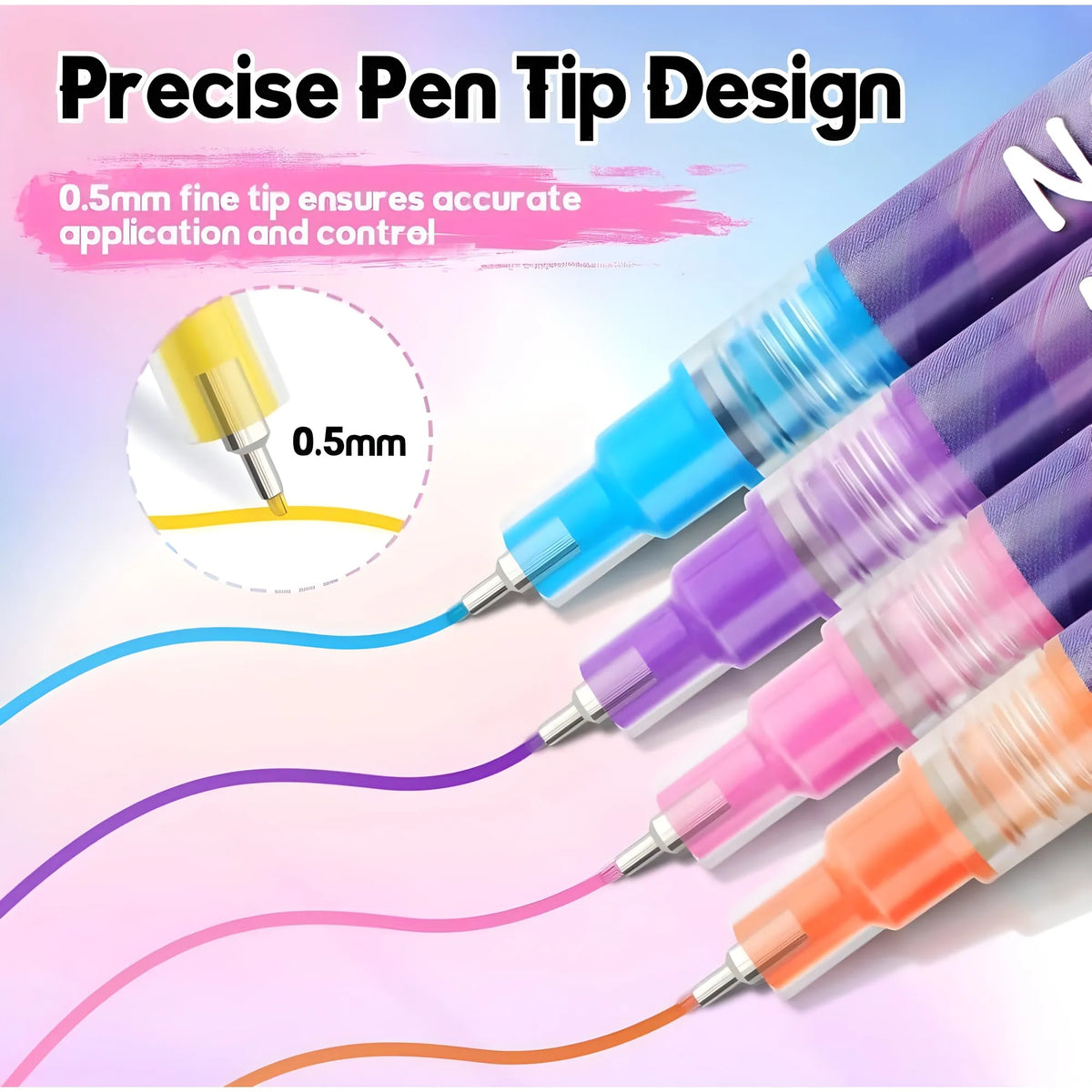 Plastic Nail Art Maker Pen (Multicolor)