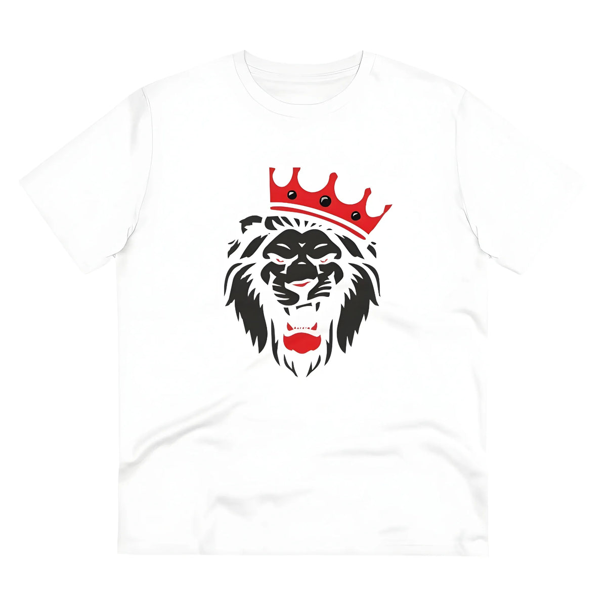 Men's PC Cotton Lion Logo Printed T Shirt (Color: White, Thread Count: 180GSM)