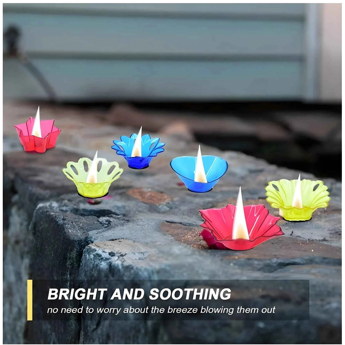 Virelle Pack of _Floral Diya Set – Multi- Tea Light Holders Set of