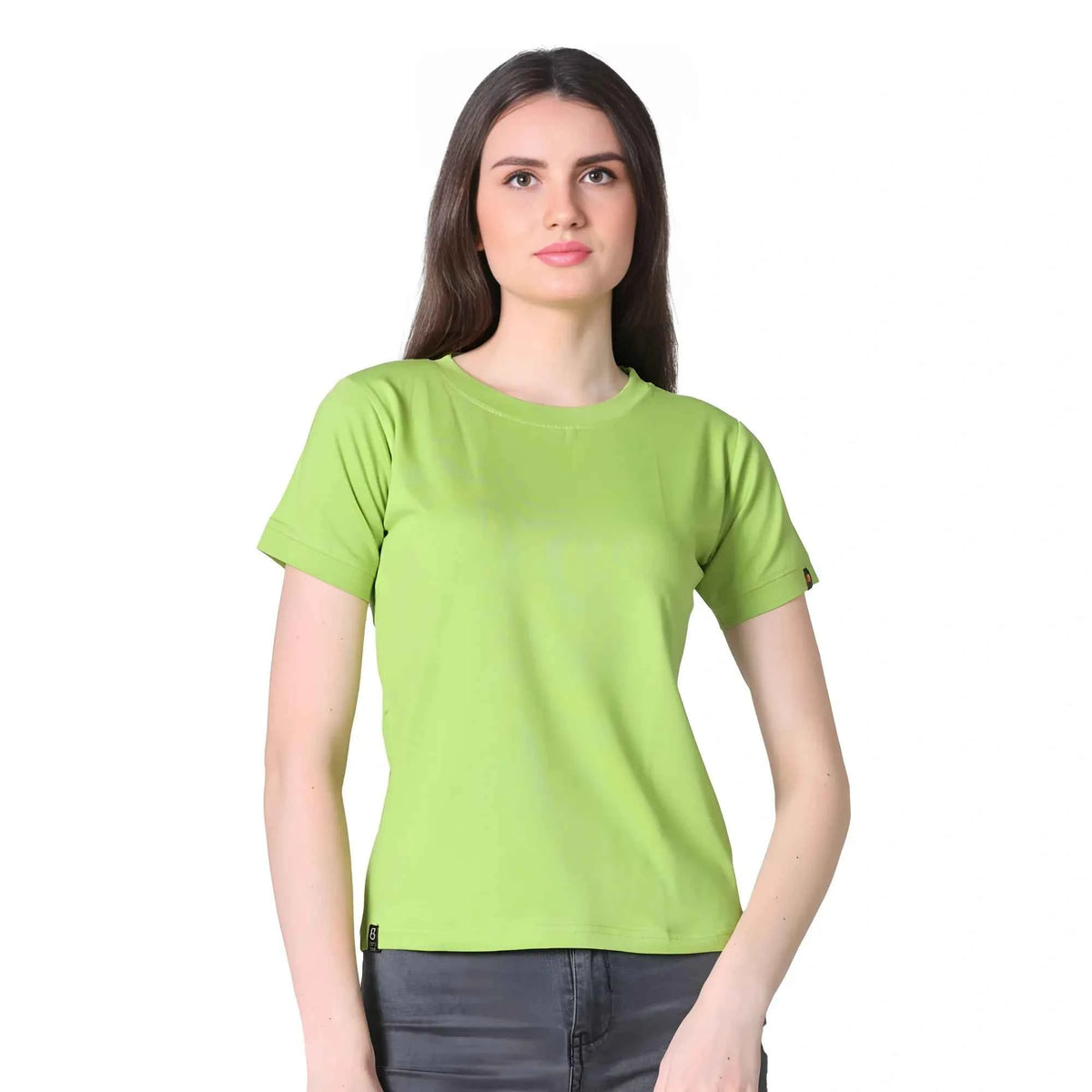 Avelora Cotton Blended Solid Round Neck Half Sleeve T-Shirt