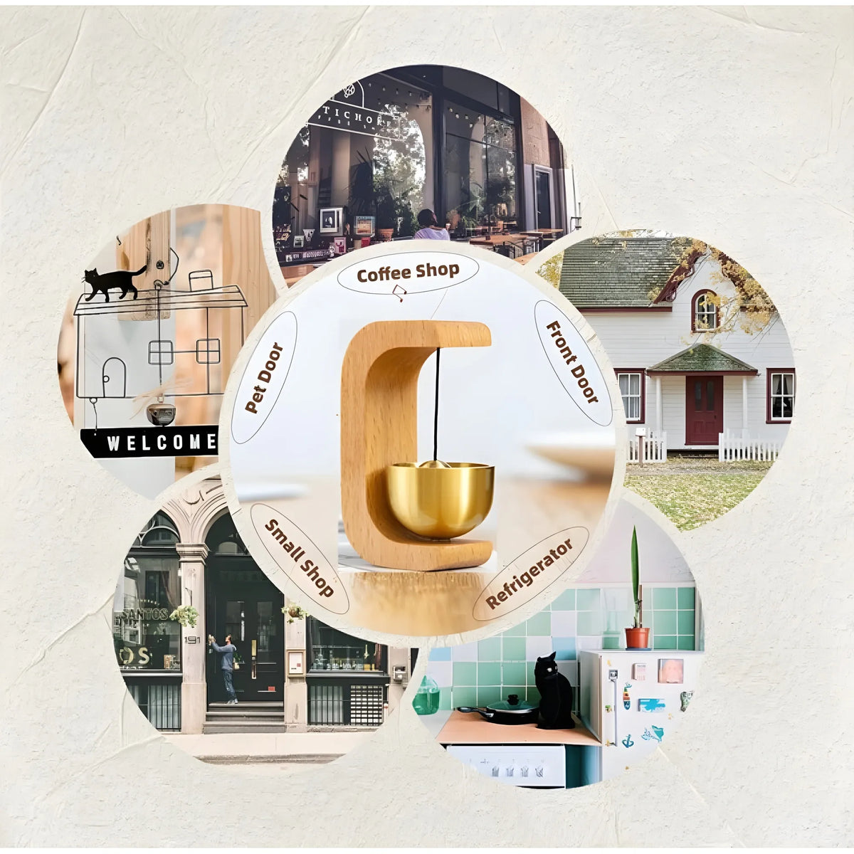 Self-Adhesive Magnetic Doorbell (Gold)