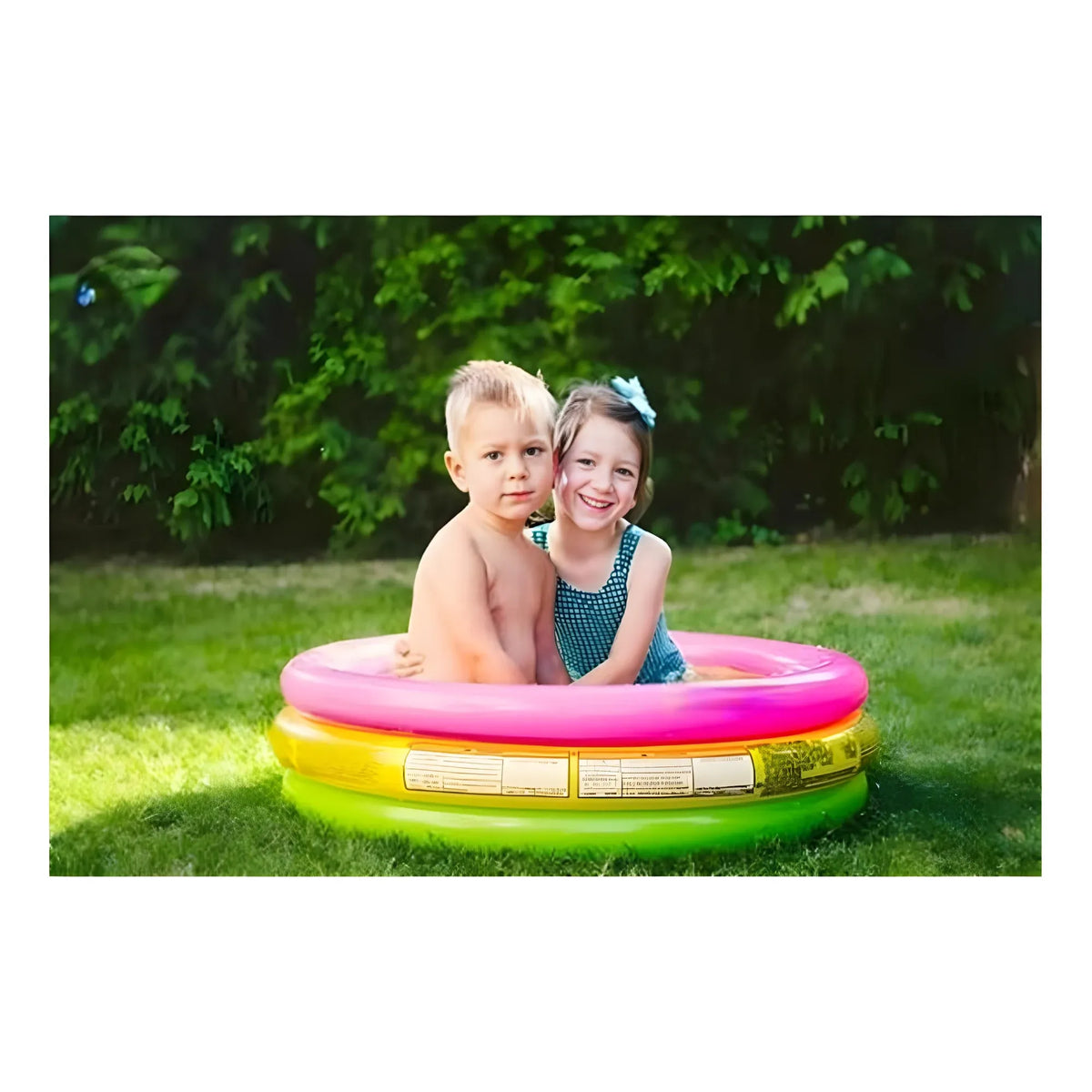 Plastic Bath Tub With Pump 3 Ft Round For Kids (Multicolor )