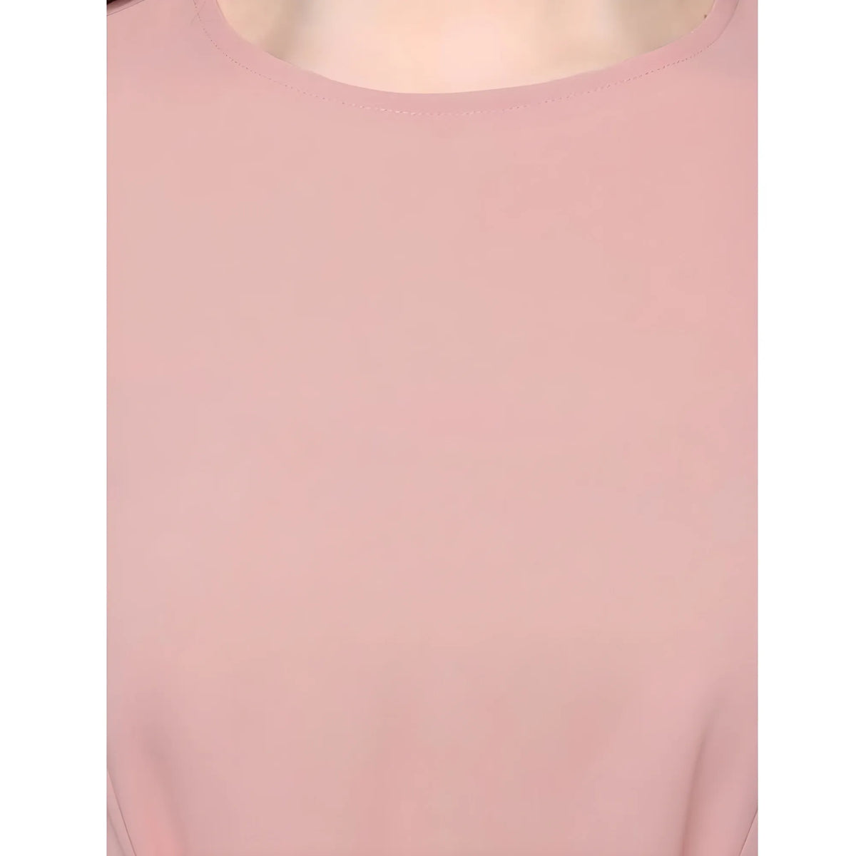 Women's Polyester Solid Long Sleeves Regular Top (Pink)