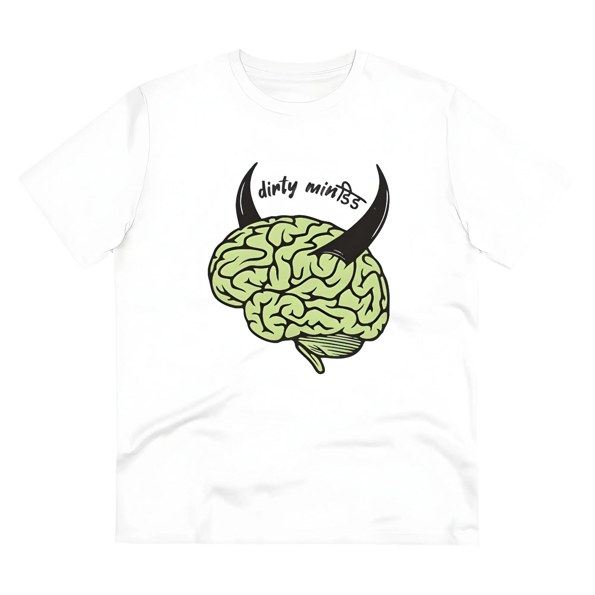Men's PC Cotton Dirty Minddid Printed T Shirt (Color: White, Thread Count: 180GSM)