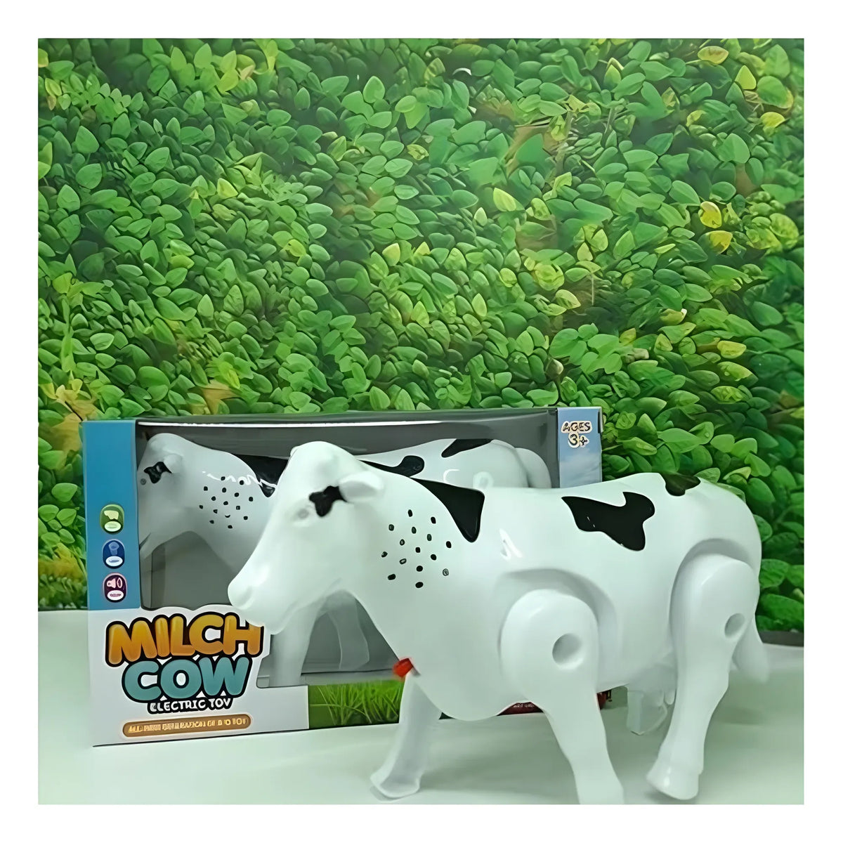 Plastic Electric Milk Cow Moving Legs And Shake Tail (Multicolor )