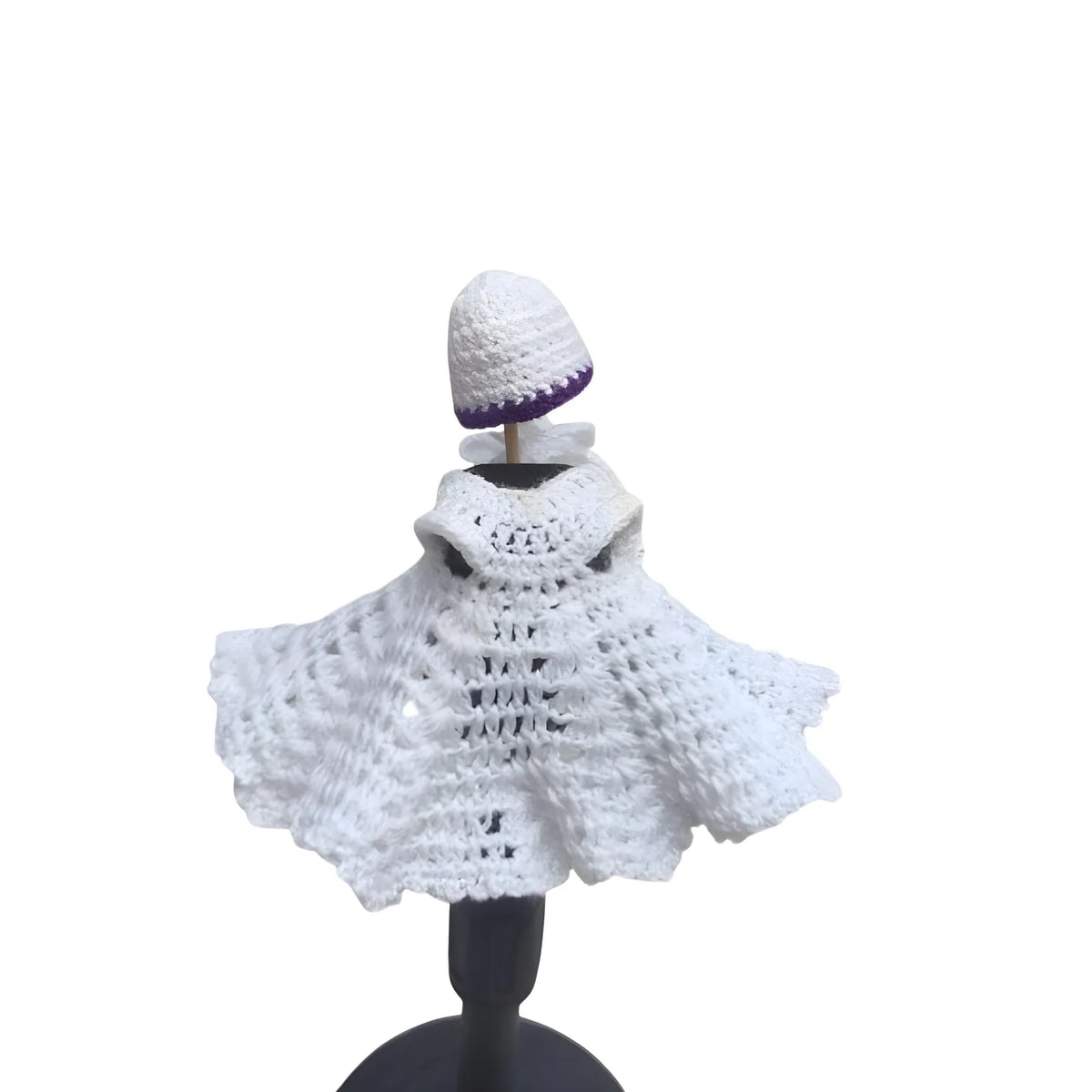 Laddu Gopal Tharad Dress Size: 0 To 6 (White-Lavender)
