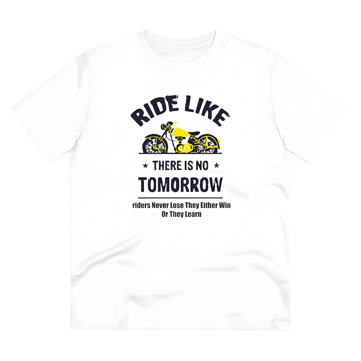 Men's PC Cotton Bike Ride Design Printed T Shirt (Color: White, Thread Count: 180GSM)
