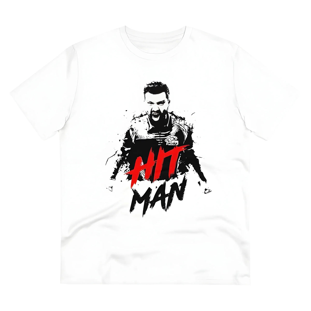 Men's PC Cotton Cricket Design Printed T Shirt (Color: White, Thread Count: 180GSM)