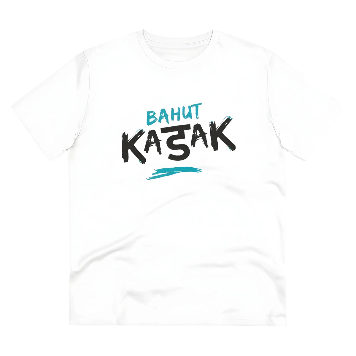 Men's PC Cotton Bahot Kadak Printed T Shirt (Color: White, Thread Count: 180GSM)