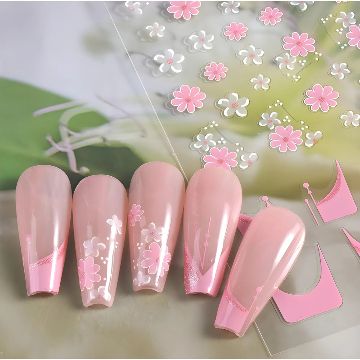Plastic Nail Art Stickers (Multicolor)