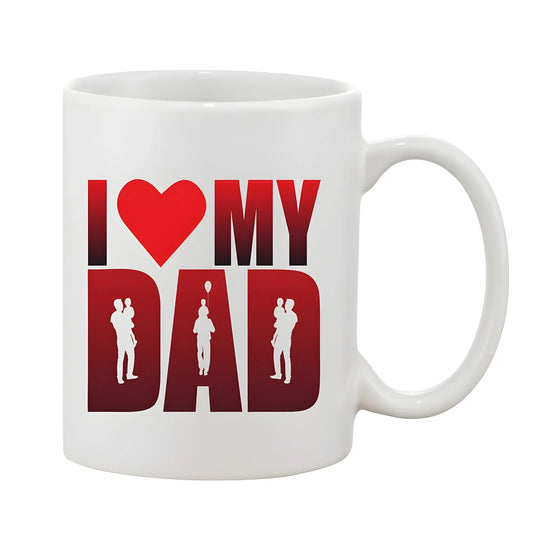 Printed Ceramic Coffee Mug - 1 Pieces, White, 11oz