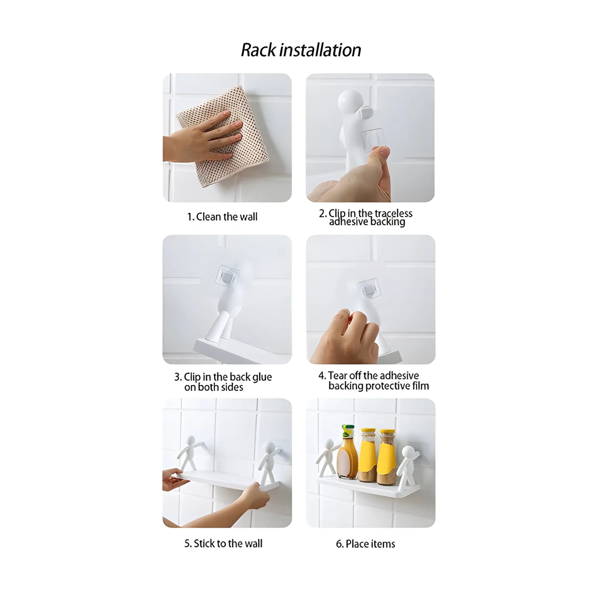 Self Adhesive Multipurpose Stand Holder (White)
