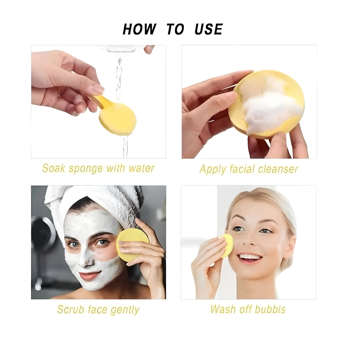 Sponge Makeup Removal Sponge 12Pcs Set (Multicolor)