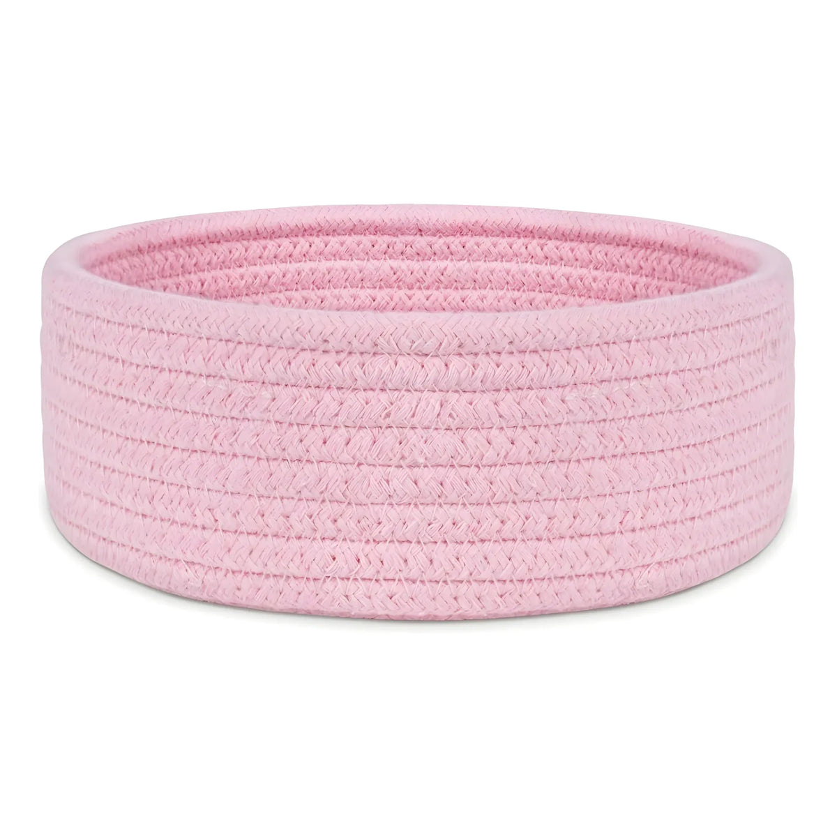 Cotton 8x3 Inch Round 1 Pcs Bedside Organizer With Out Lid (Pink)