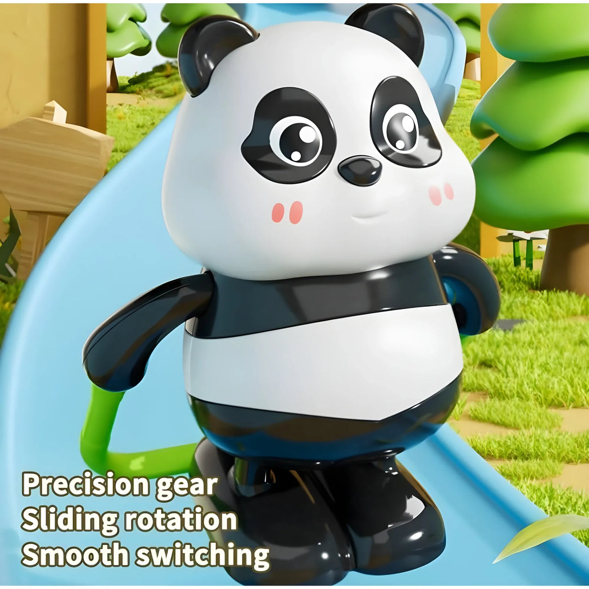 Plastic Cute Panda Action Toy Set (Multicolor)