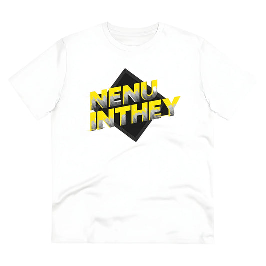 Men's PC Cotton Telugu Desing Printed T Shirt (Color: White, Thread Count: 180GSM)