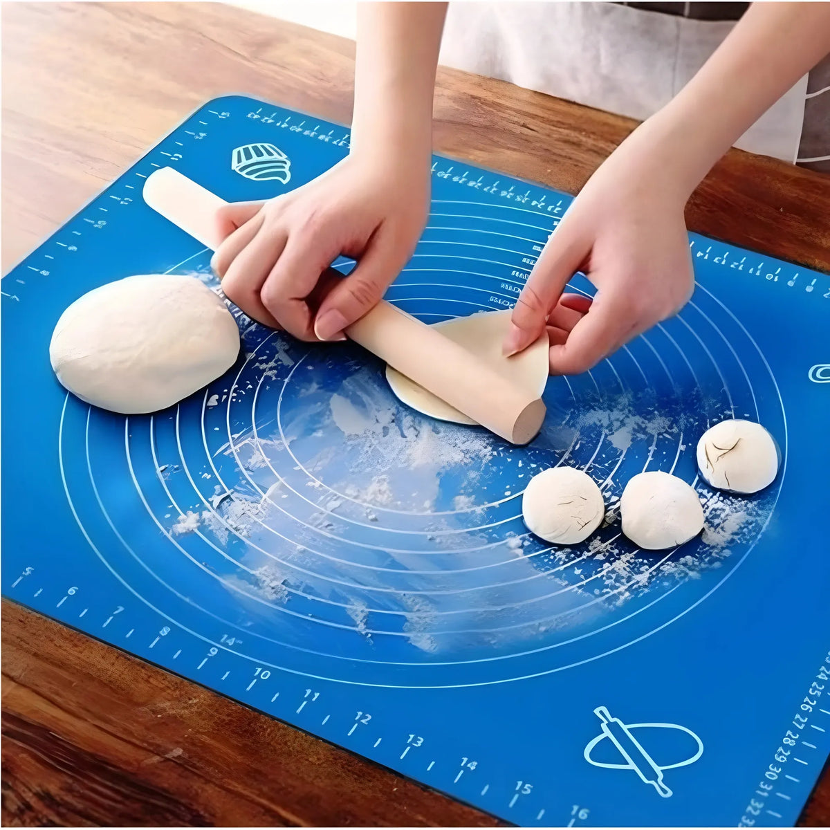 Pack of 3 Silicone Roti Mat (Blue)