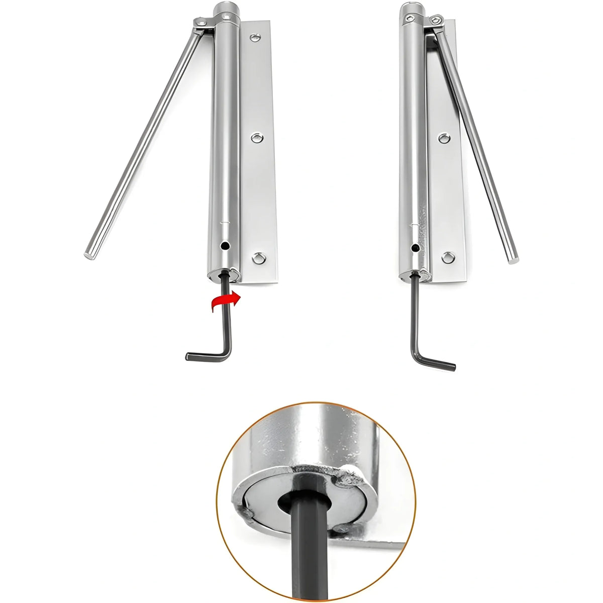 Automatic Door Closer Hinge Lock (Silver)