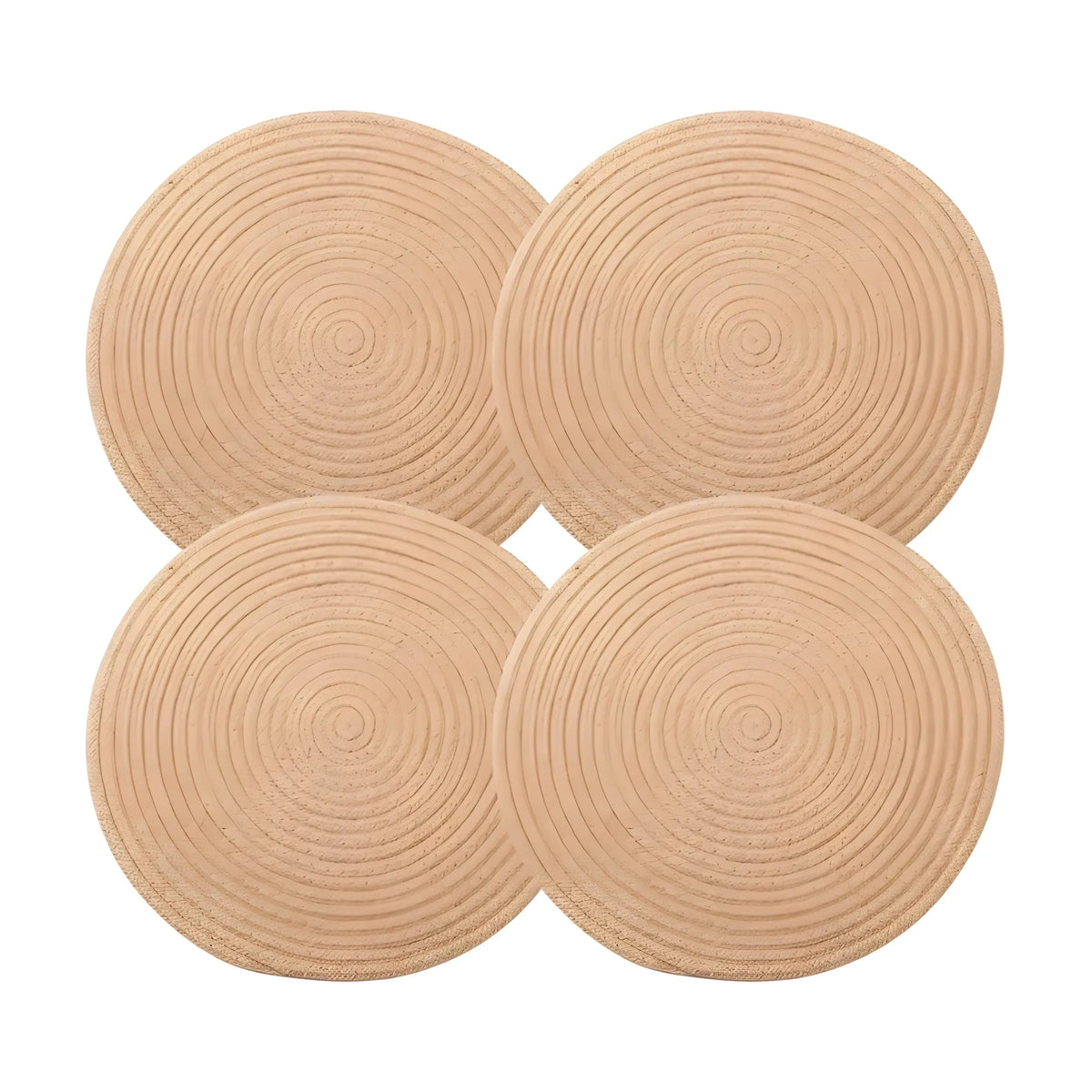 Cotton Dining Table Round Placemat Mats Set of 4 (Beige)