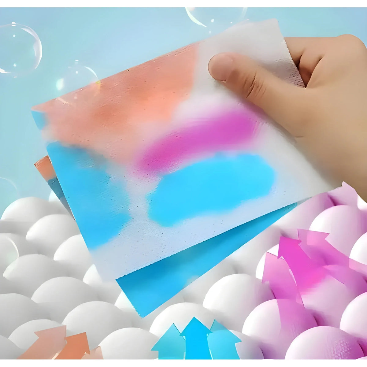 Polyester Synthetic Fiber Fabric Color Absorber 50 Sheets (White)