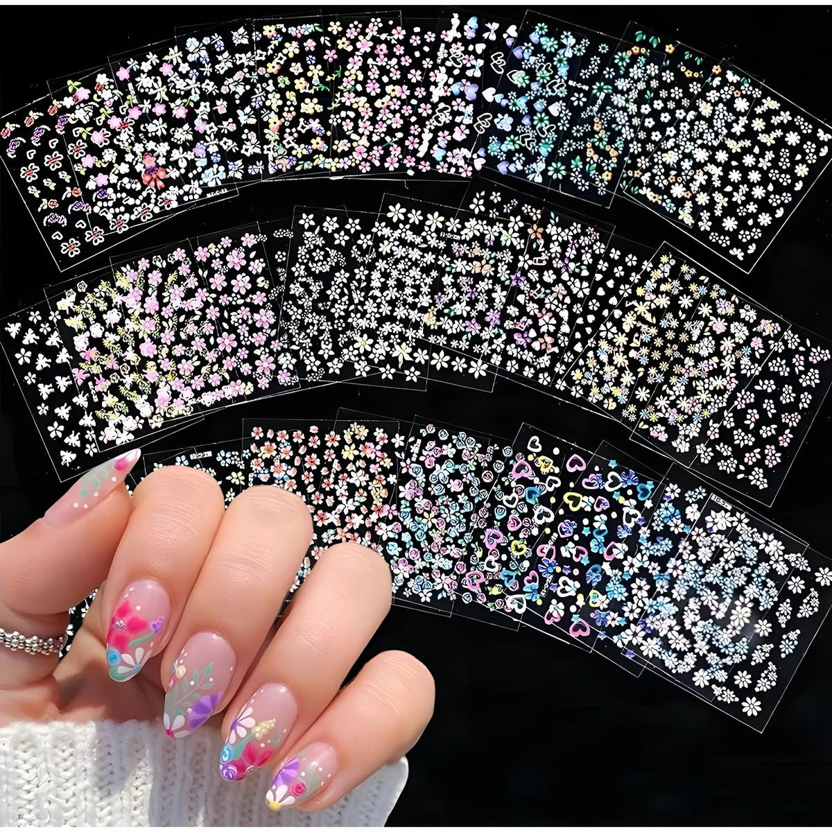 Plastic Nail Art Stickers (Multicolor)
