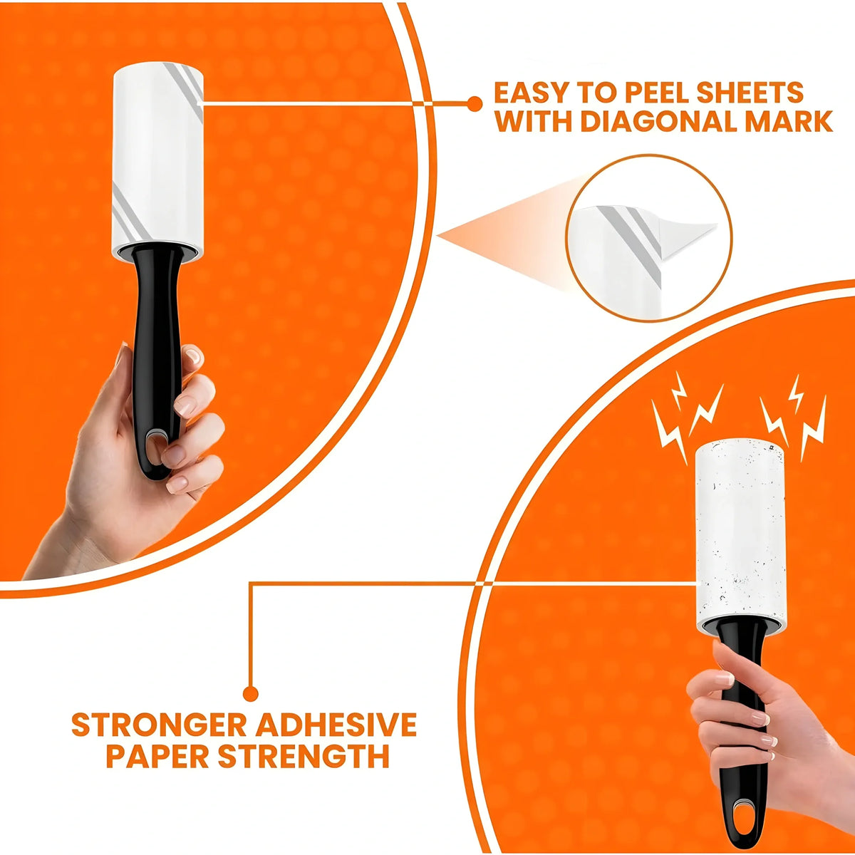 Pet Hair Remover 1 Handle And 4 Refill Totally 240 Sheets (White)