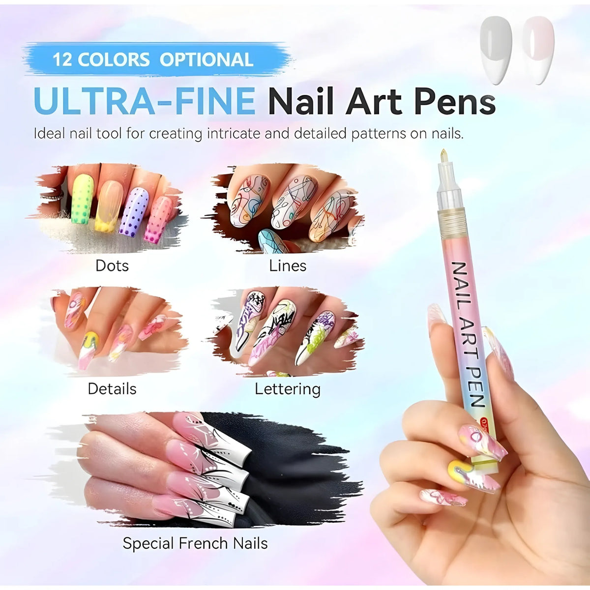 Plastic Nail Art Maker Pen (Multicolor)