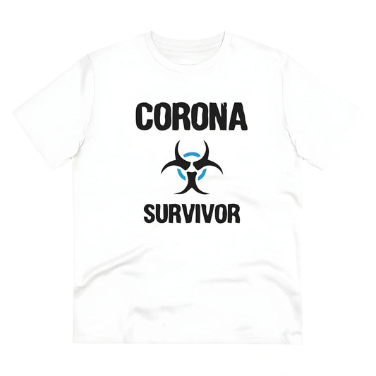Men's PC Cotton Corona Survivor Printed T Shirt (Color: White, Thread Count: 180GSM)