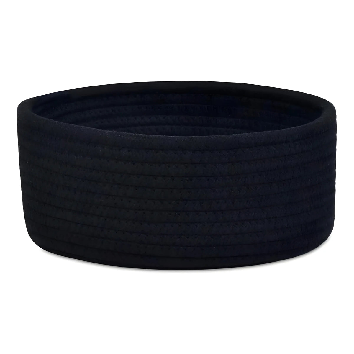 Cotton 8x3 Inch Round 1 Pcs Bedside Organizer With Out Lid (Black)