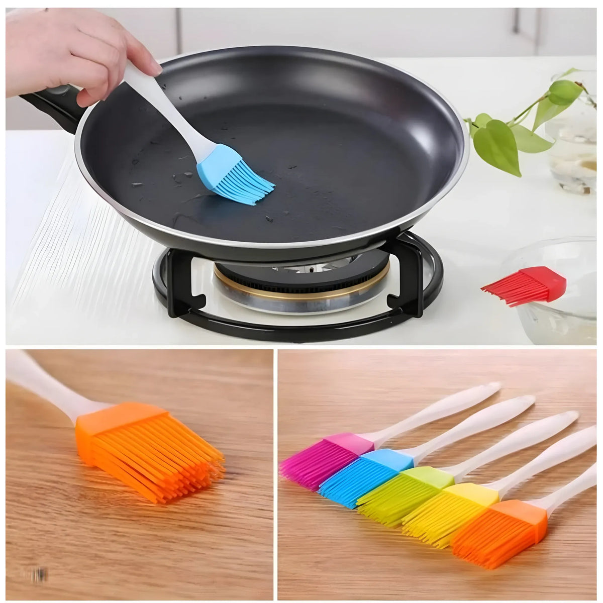 Pack Of 10_Silicone Oil Brush – Heat Resistant Cooking And Baking Basting Brush (Color: Assorted )