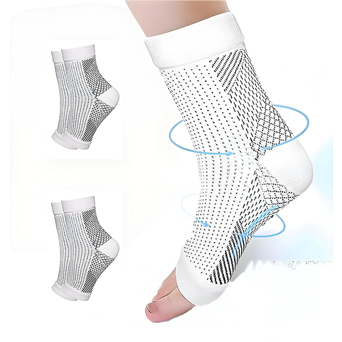3_Pair Set Unisex Casual Cotton Printed Ankle Length Support Socks (Multicolor)