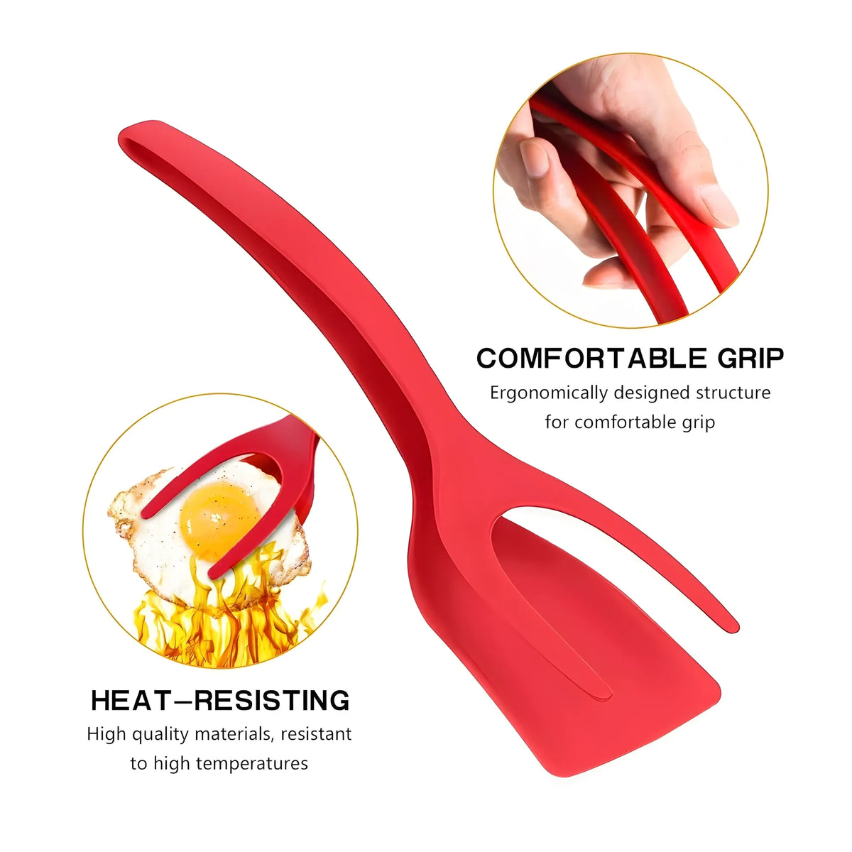 Silicone 2-In-1 Kitchen Spatula (Multicolor)