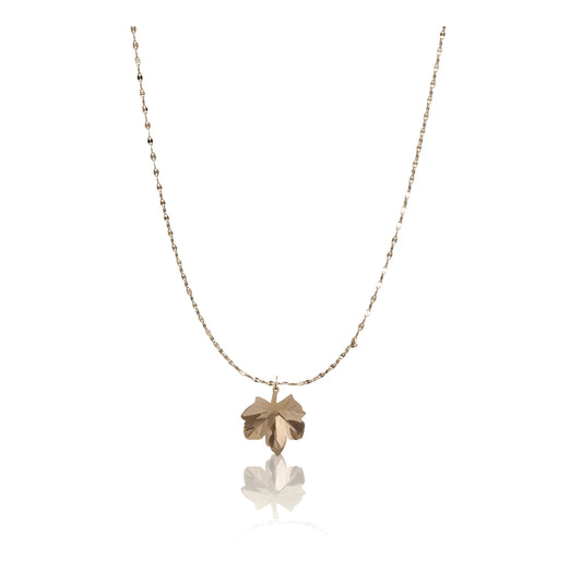 Women's Stainless Steel Leaf Pendent Delicate Chain (Gold Plated)