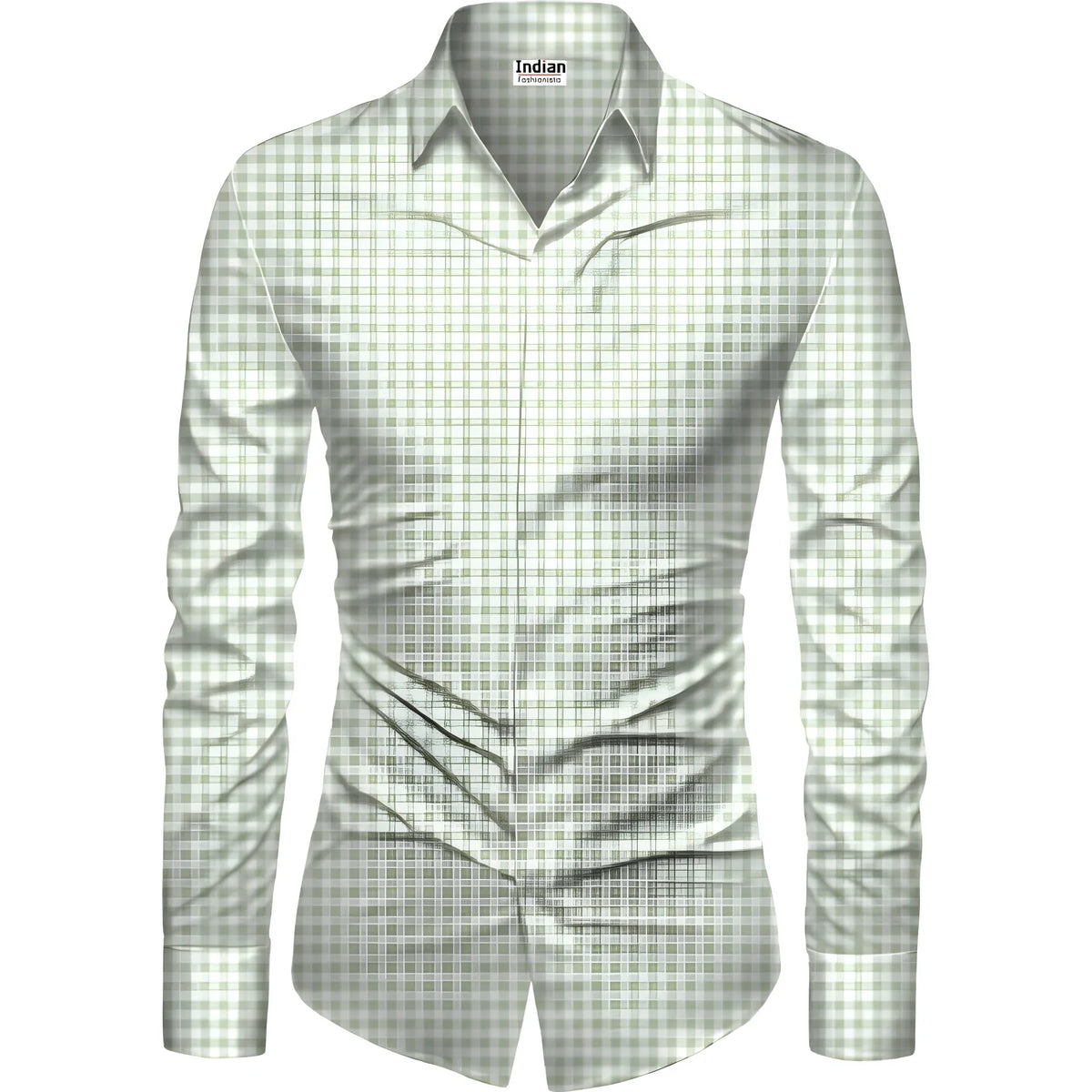 Men's Casual Floral Printed Cotton Blend Unstitched Shirt Fabric 1.6 Mtrs (Green)