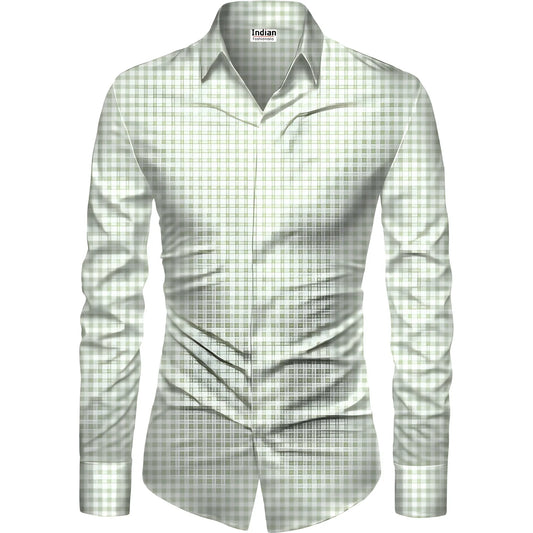 Men's Casual Floral Printed Cotton Blend Unstitched Shirt Fabric 1.6 Mtrs (Green)