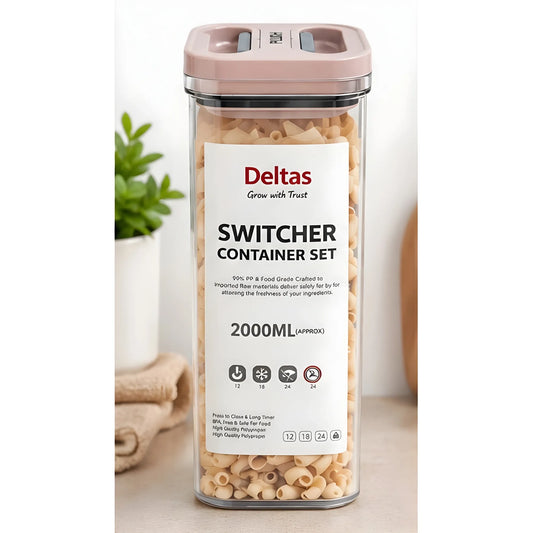 Pack of 1 Switchers Airtight Storage Container Set 2000 ML (Pink)