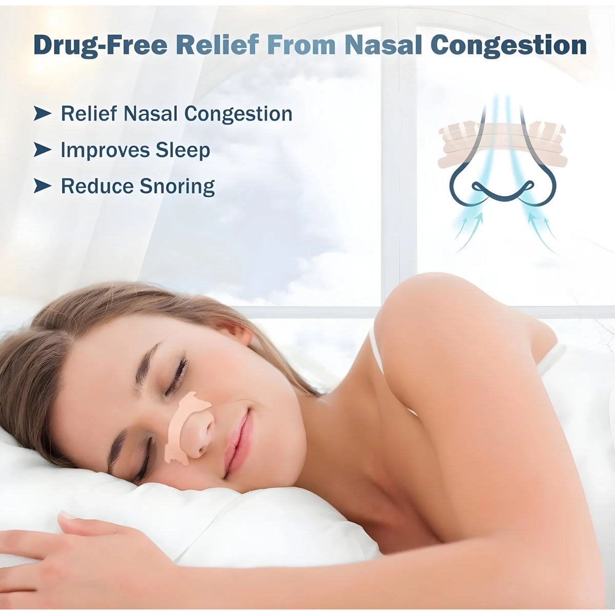 Silicone Breathing Nasal Strips (Beige)