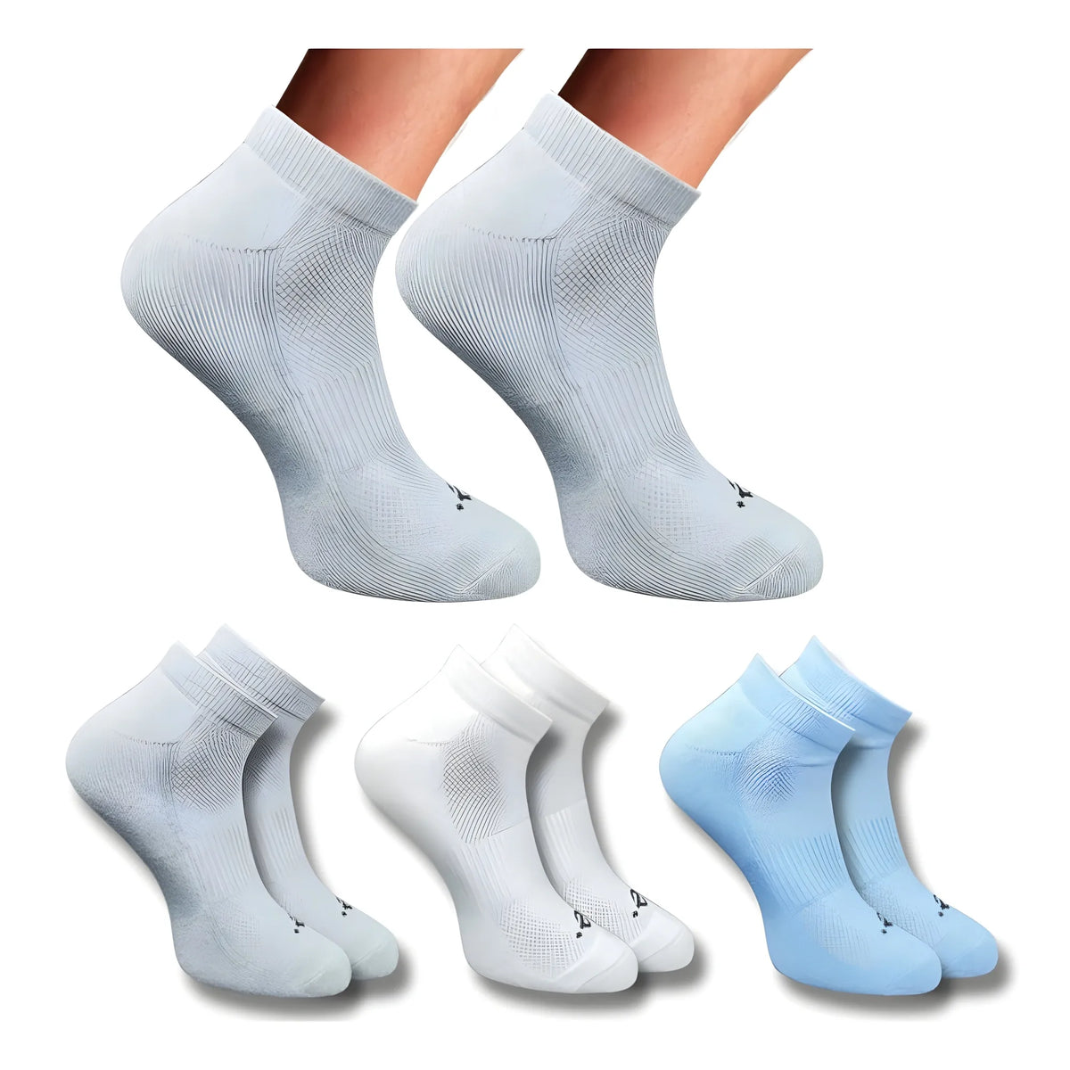 3_Pair Set Unisex Casual Cotton Printed Low Cut Socks (Multicolor)