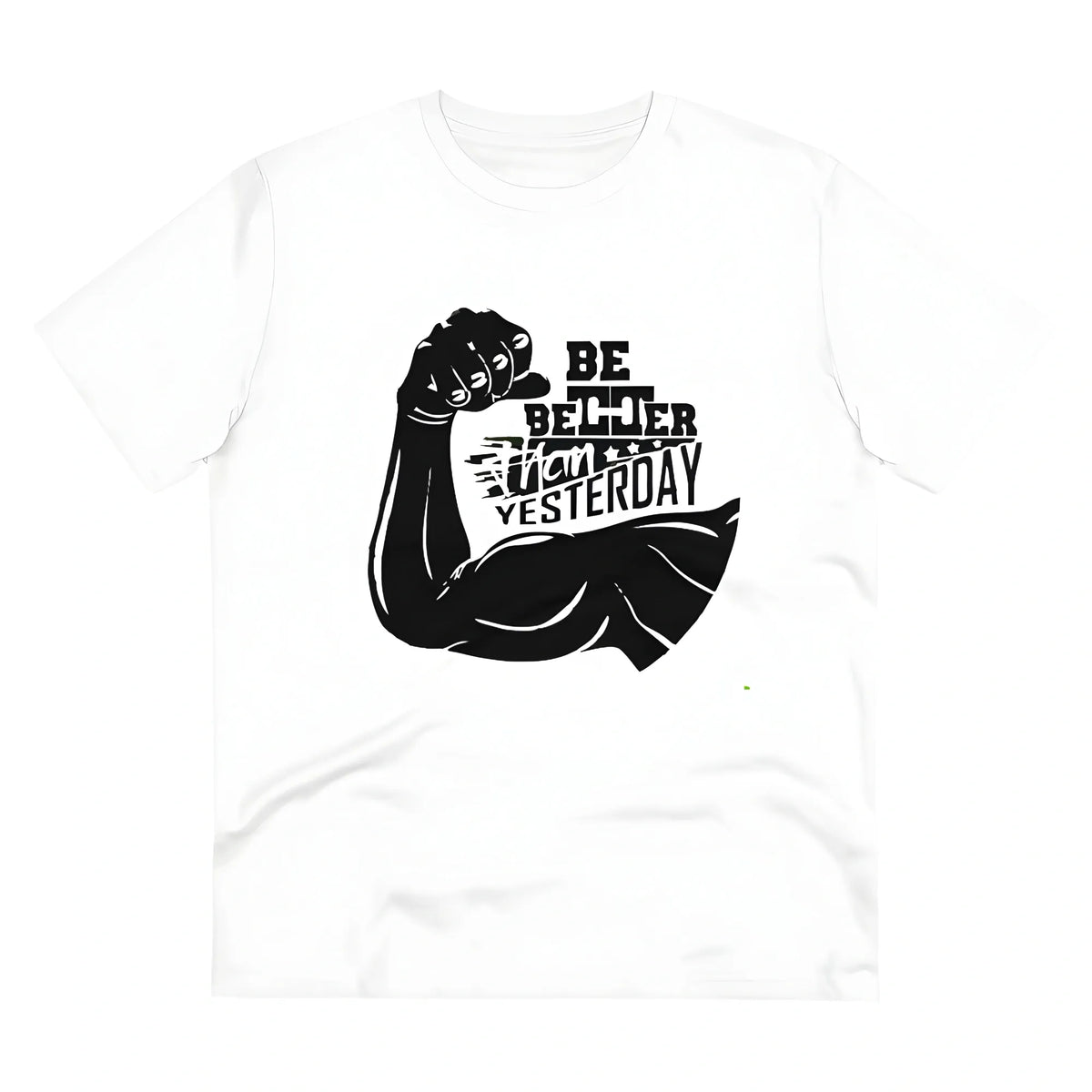 Men's PC Cotton Be Beter Than Yesterday Printed T Shirt (Color: White, Thread Count: 180GSM)