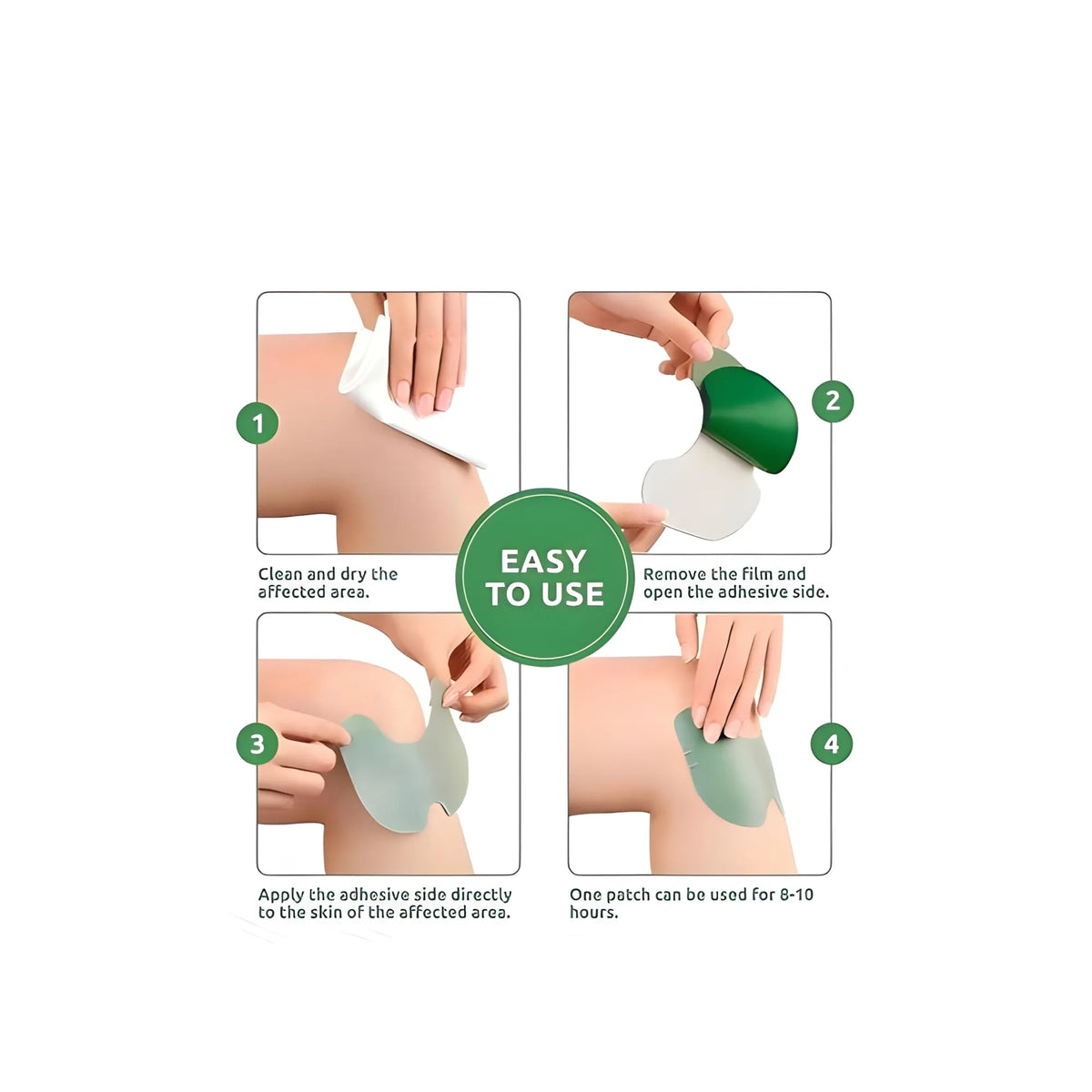 Natural Fabric Knee Patch 10 Pieces Set (Green)