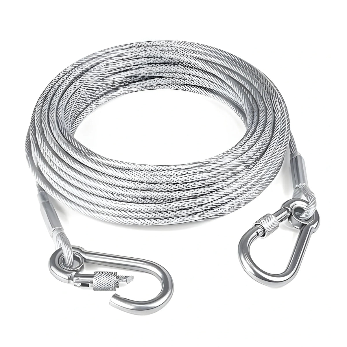 Stainless Steel Clothes Drying Rope With Hooks 10 Meter (Silver)